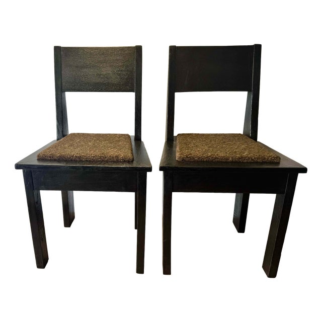 Art Deco Oak Dinning Chairs by J.A. Muntendam for L.O.V. Oosterbeek, Set of 2 For Sale