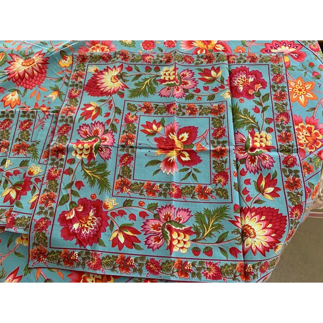 Textile April Cornell Jacobean Floral Tablecloth & Napkins 7 Pieces For Sale - Image 7 of 12
