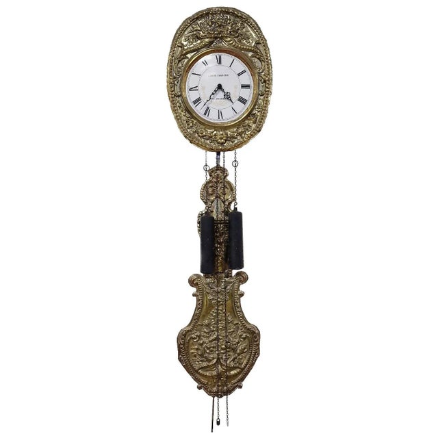 Metal Wall Clock by Louis Jaquine St. Etienne For Sale - Image 7 of 7
