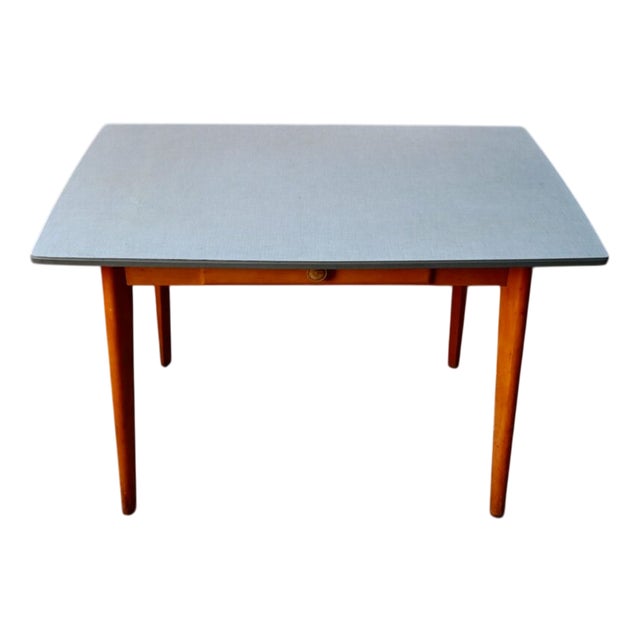 Vintage Formica Table with Compass Legs, 1960s For Sale