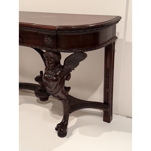 Italian Carved Wood & Onyx Highly Carved Console Table For Sale - Image 13 of 15