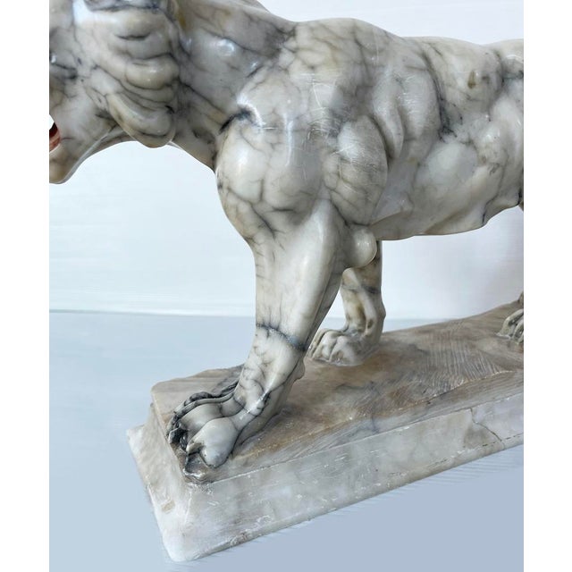 Lioness Sculpture, Early 20th Century, Alabaster For Sale - Image 5 of 9