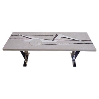 Chromed Mosaic Coffee Table, 1960s For Sale