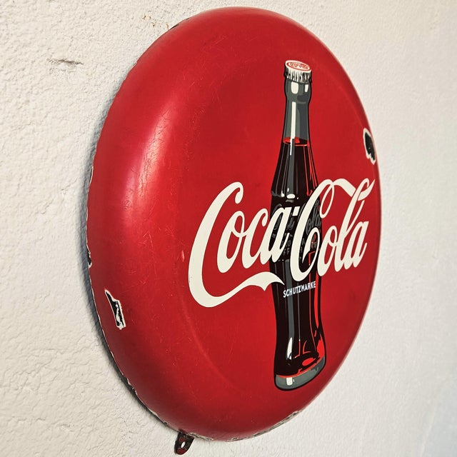 Coca-Cola Enamel Advertising Sign, 1950s For Sale - Image 3 of 6