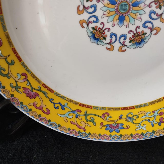 Ceramic Chinese Ceramic Plate,Qianlong Marked Famille Rose Porcelain Plate Hand Painted Flowers Pattern For Sale - Image 7 of 10