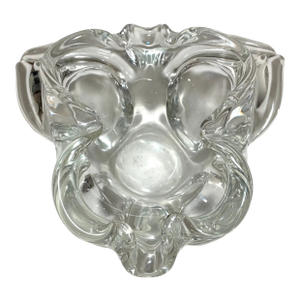 Vintage Blown Murano Venetian Art Glass Cigarette Cigar Clear Ashtray Italian