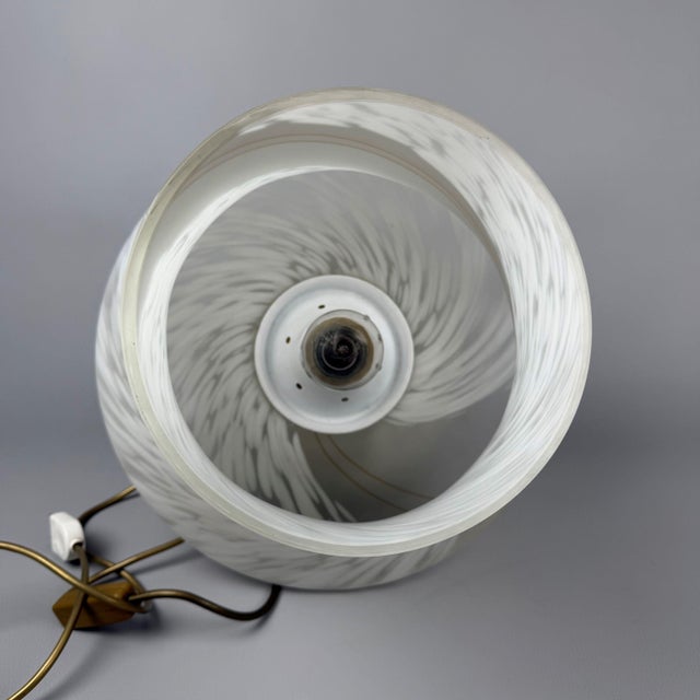 Metal Vintage Murano Mushroom Swirl Double Switch Table Lamo, 1970s For Sale - Image 7 of 14