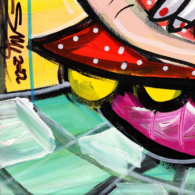 l'Interesse - Yellow Abstract Figurative Expressionism King in Love Original Artwork by Alessandro Siviglia For Sale - Image 4 of 9