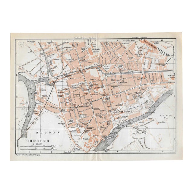 Antique Map of Chester England For Sale