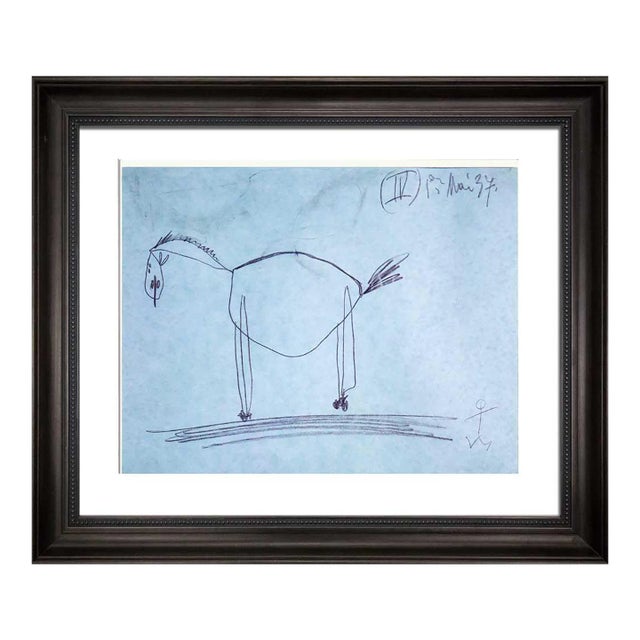 Pablo Picasso Prepatory Horse Sketch Guernica Ltd Edition Lithograph +Custom Frame For Sale