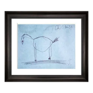 Pablo Picasso Prepatory Horse Sketch Guernica Ltd Edition Lithograph +Custom Frame