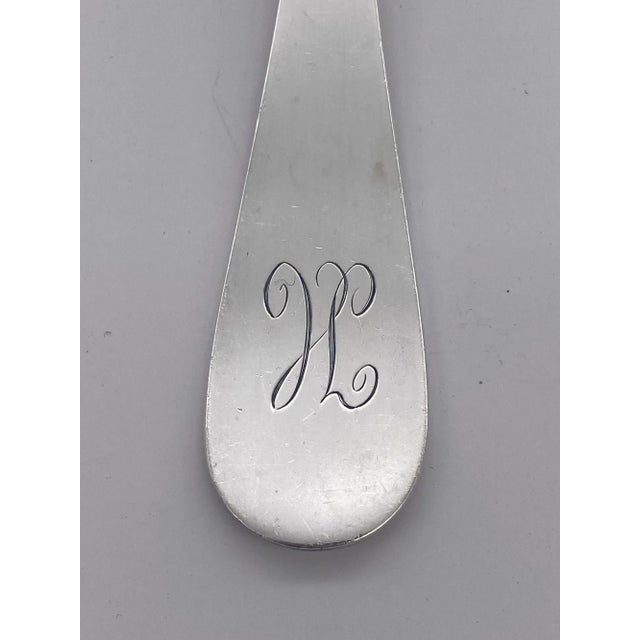 American International Silver Comapany Vintage Stuffing Serving Spoon With Monogram H For Sale - Image 3 of 5