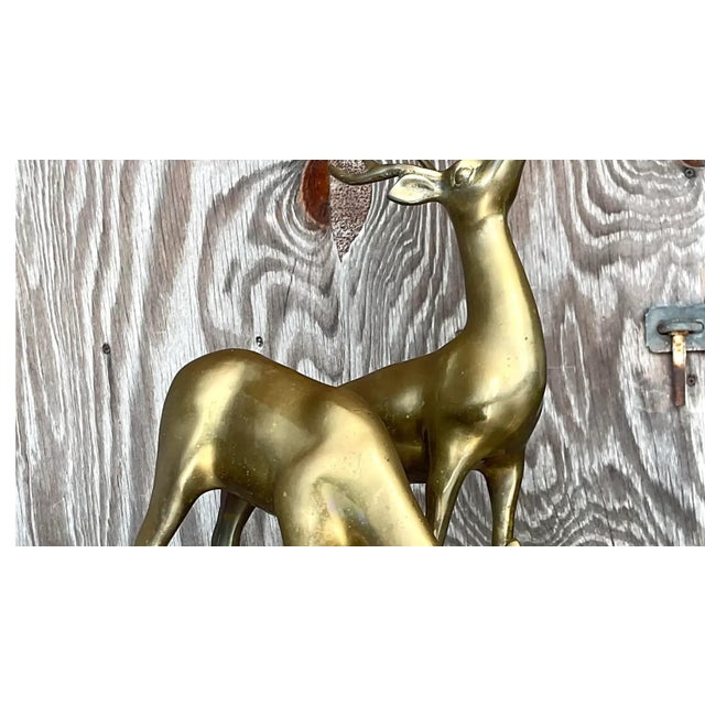 Brass Vintage Regency Brass Deer - a Pair For Sale - Image 8 of 12