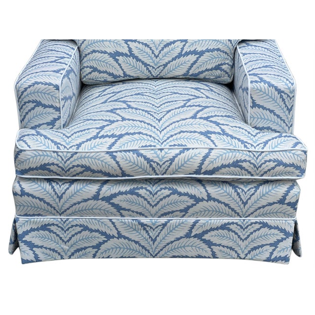 Pair of Baker Furniture Company Club Chairs in Brunschwig & Fils For Sale - Image 18 of 18