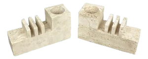 Travertine Letter & Pen Holder by Fratelli Mannelli, Italy, 1970s, Set of 2
