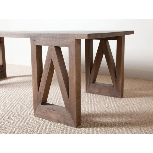 Contemporary Contemporary Rectangular Oak V Dining Table For Sale - Image 3 of 5