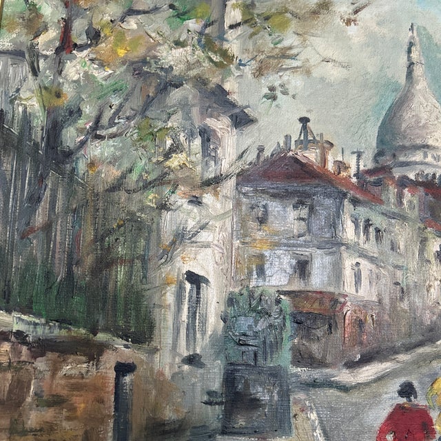 1950’s Original Impressionist Paris Street Scene Cityscape Painting For Sale - Image 4 of 5