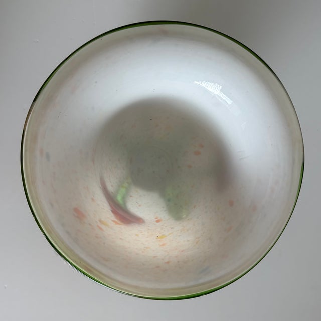 Pink Set of Vintage Vases - Pink Glass, Floral Ceramic & Applied-Flower Glass For Sale - Image 8 of 13
