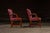 Late 20th Century Late 20th Century Pair of Tufted Leather Round-Back Dining Chairs in Burgundy For Sale - Image 5 of 12