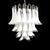 Vintage Clear and Milky White Murano Glass and Crystal Petals Chandelier, Italy, 1981 For Sale - Image 10 of 14