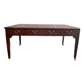 Mid 20th Century Winston Churchill Replica Mahogany Partner's Desk For Sale