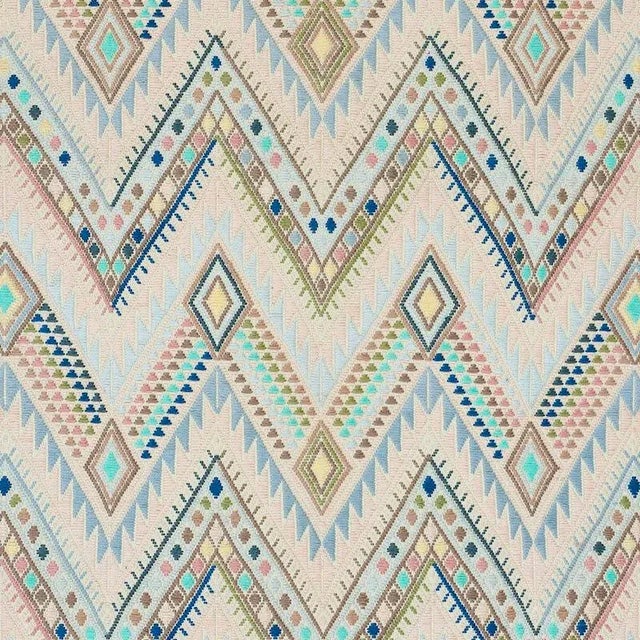 Traditional Schumacher X A Rum Fellow Coyolate Hand Woven Brocade Fabric in Arctic For Sale - Image 3 of 3