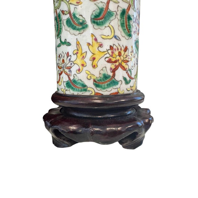 18th Century Hand-Painted Antique Chinese Vase Lamp With a Storied Provenance! For Sale - Image 5 of 6