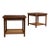 Mid 20th Century Attribtued to Jack Cartwright for Founders Book-Matched Walnut & Cane Side Tables For Sale