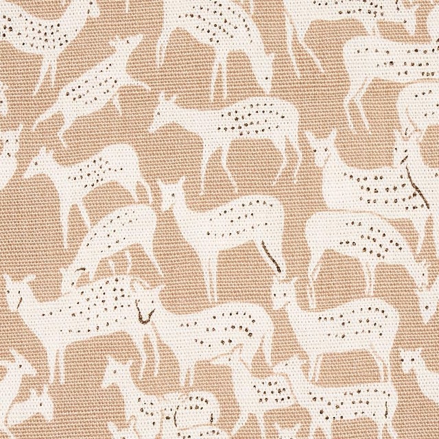English Sample - Schumacher Fauna Fabric in Fawn For Sale - Image 3 of 4
