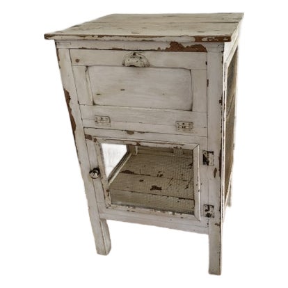 Vintage English Pie Safe Cabinet For Sale