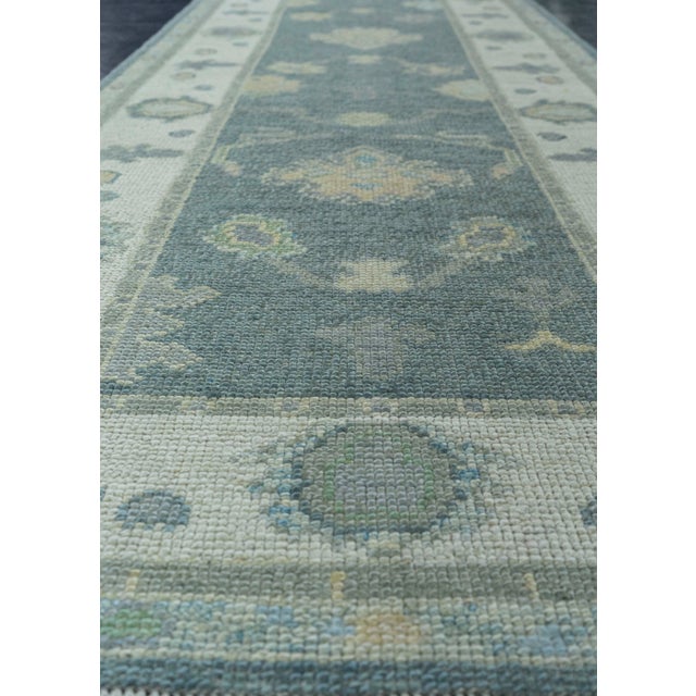 Turkish Oushak Rug 3'1" x 10'2" #19186 For Sale In Houston - Image 6 of 8