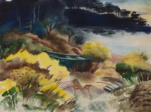 'Evening on the Coast' by Margaret Griebenow Bode, 1975; California Watercolor Society
