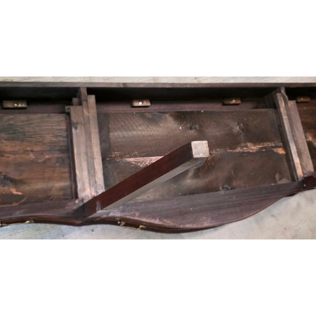 Brown English George III Style Serpentine Mahogany Console / Serving Table With Satinwood Inlay, Late 20th Century For Sale - Image 8 of 18