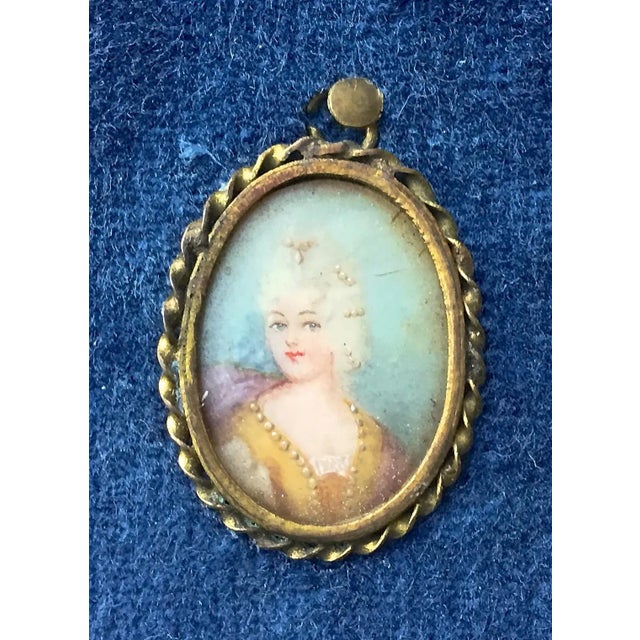 Antique Floral Brass Framed Porcelain Portraits For Sale In Atlanta - Image 6 of 6