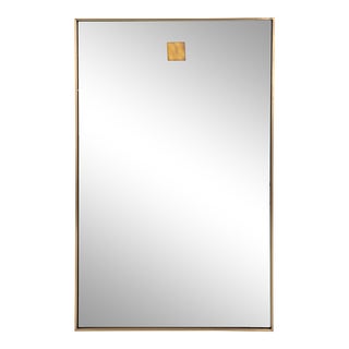 Regina Andrew Hanging Rectangle Mirror in Natural Brass For Sale