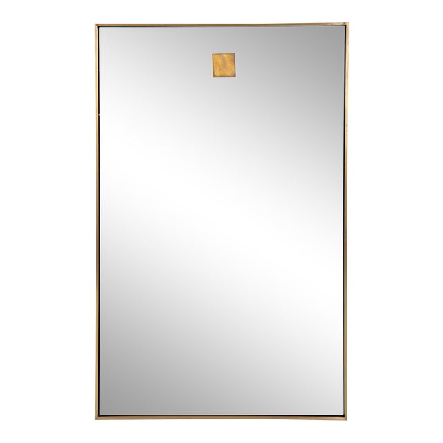 Regina Andrew Hanging Rectangle Mirror in Natural Brass For Sale