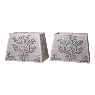 Fortuny Veronese Lampshades - a Pair For Sale