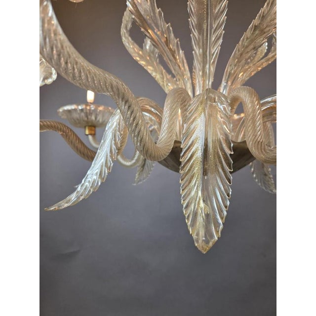Murano Glass 8-Light Chandelier, Italy, 1940s For Sale - Image 8 of 11