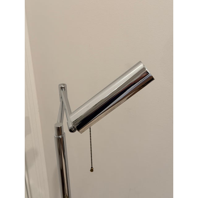 Metal 1970s Mid-Century Modern Swing-Arm Chrome Style After Koch & Lowy Floor Lamp For Sale - Image 7 of 9