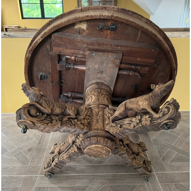 French Oak Hunting Centre Table, 1850s For Sale - Image 13 of 18