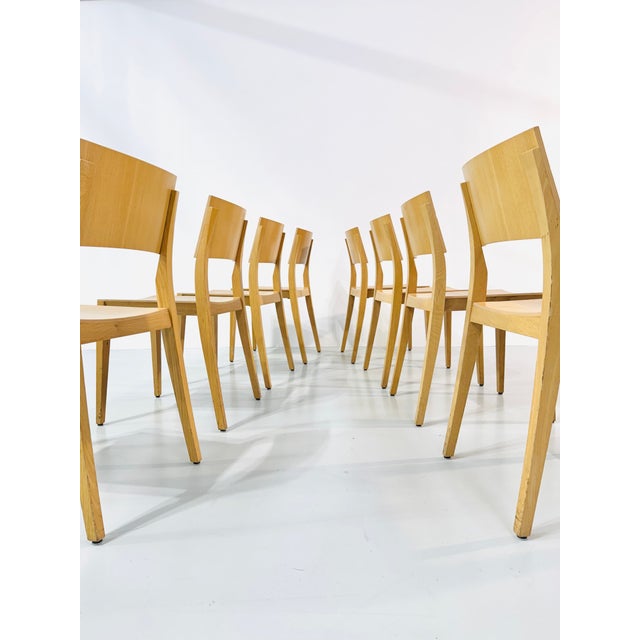 Vintage Beech Dining Chairs, 1980s, Set of 8 For Sale - Image 4 of 17