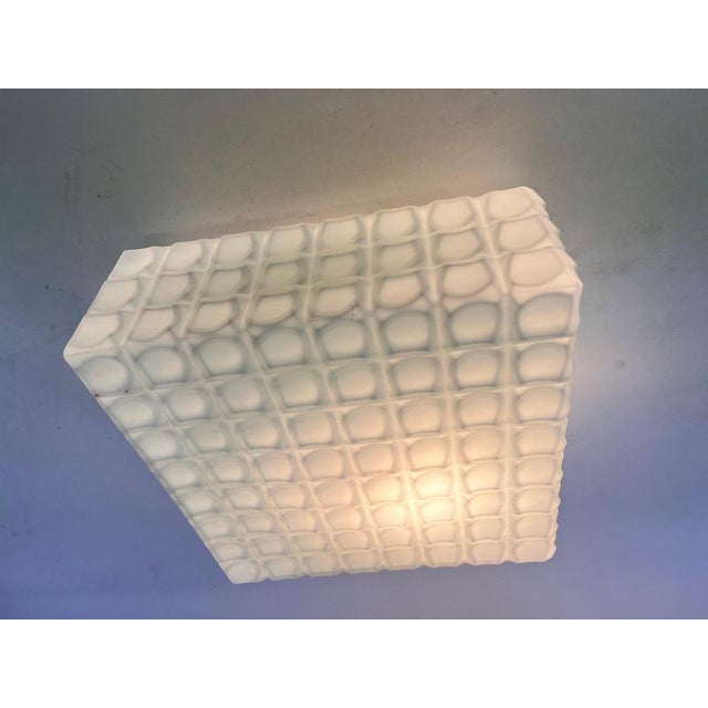 Mid-Century Milk Glass Flush Mount or Wall Light, Former Czechoslovakia, 1970s For Sale - Image 4 of 10