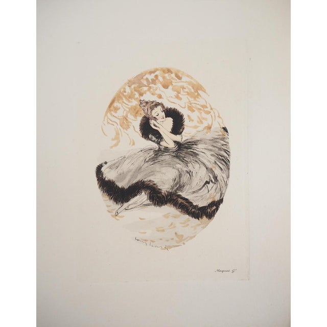 Icart Louis, Jeune femme rêveuse, Etching For Sale - Image 7 of 7
