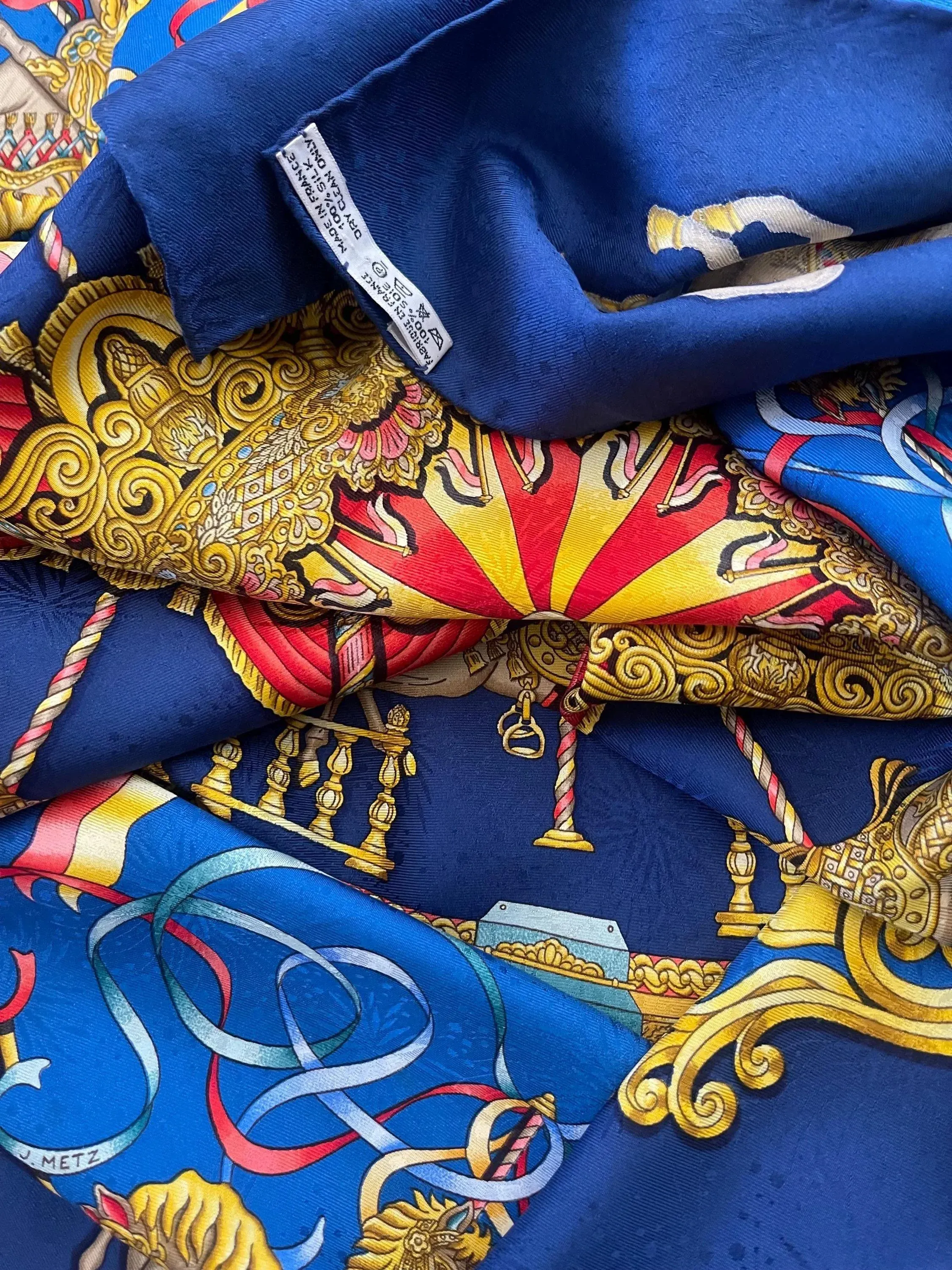 Hermès Scarf “Luna Park”, Blue, 1993 | Chairish