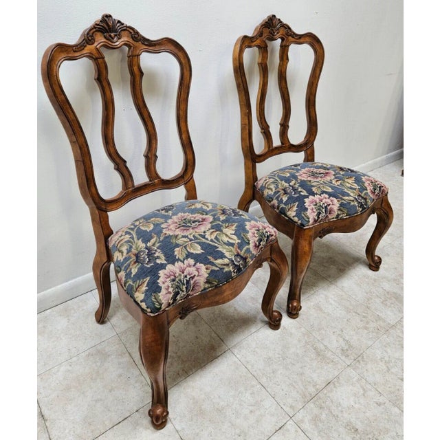 1990s Pair Chairs Ethan Allen Tuscany Pretzel Back Dining Room Side Chairs Newport French For Sale - Image 10 of 11