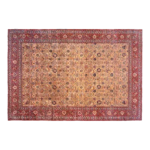 Antique Persian Tabriz Oriental Carpet, in Large Size with Allover Floral Design