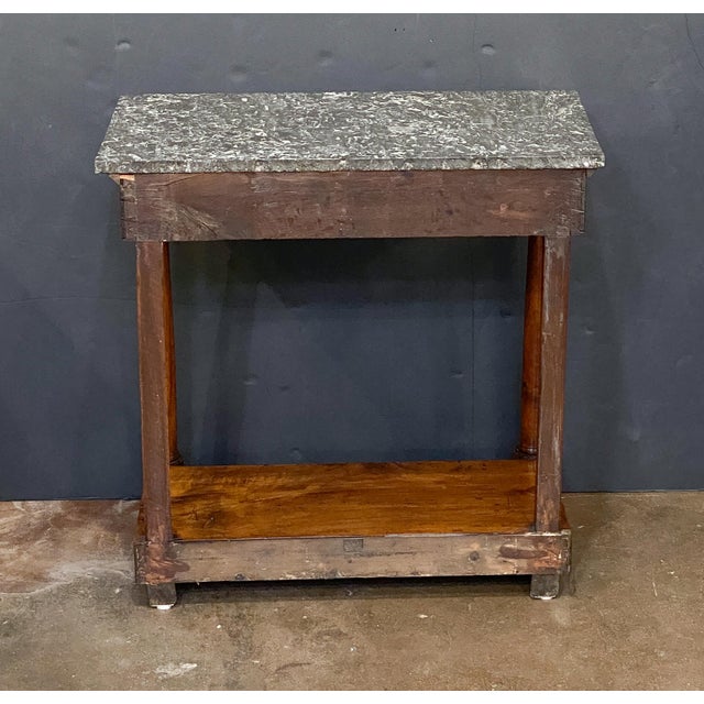 Wood French Empire Console Table of Flame Mahogany With Marble Top For Sale - Image 7 of 11