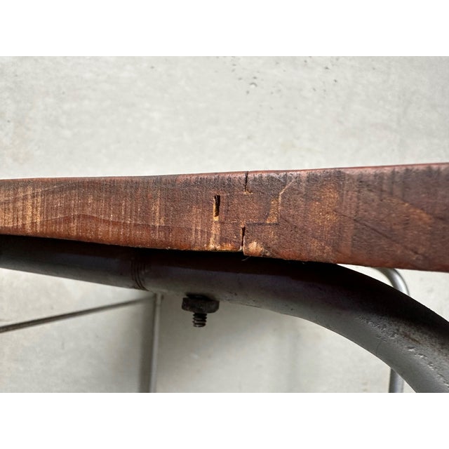 Wood Vintage Industrial Writing Table, 1950s For Sale - Image 7 of 9