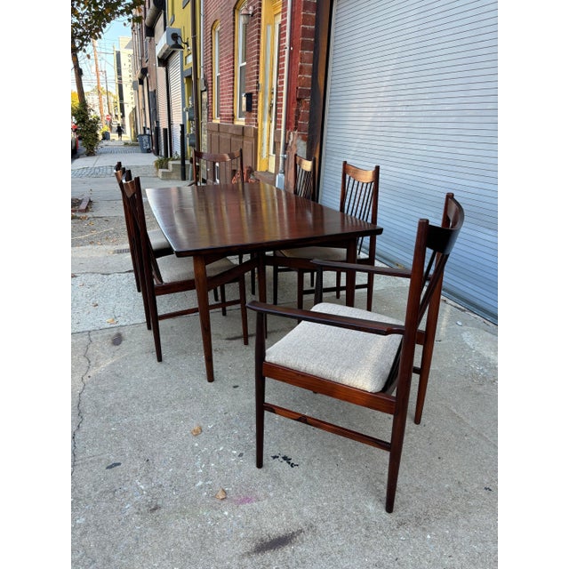 Sibast Møbler 1960s Arne Vodder Brazilian Rosewood Table and 6 Chairs for Sibast Denmark - Set of 7 For Sale - Image 4 of 9