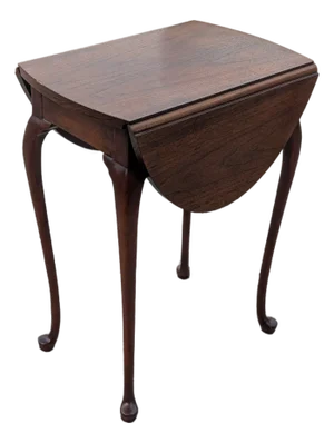 Mid 20th Century Baker Furniture Solid Mahogany Traditional Style 26" Pembroke Drop Leaf Accent End Table
